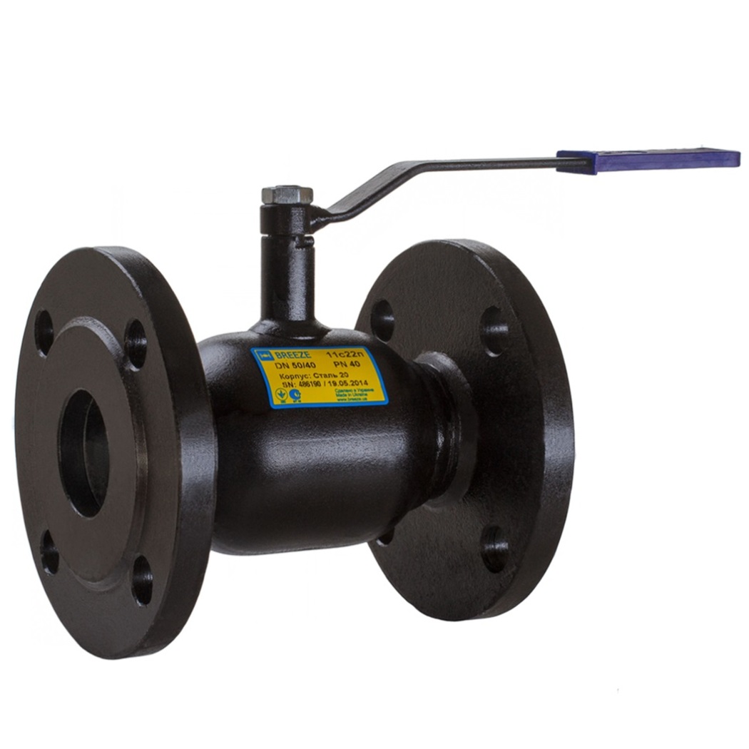 Кран стальной шаровой 11с22п, BREEZE, Ду-80/65, Ру-16, фланцевый