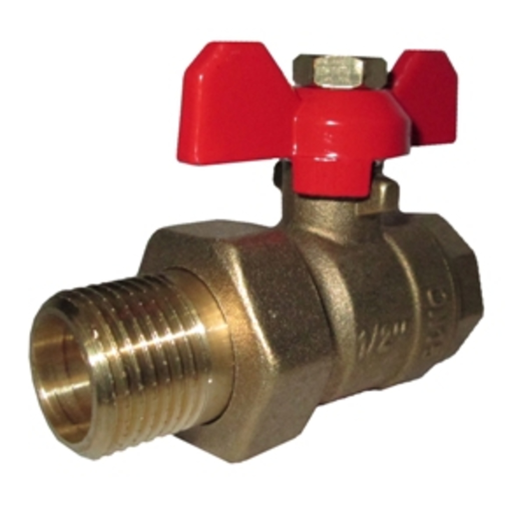 Кран латунный шаровой, PR, Ду-20, Ру-16, «американка», «бабочка»