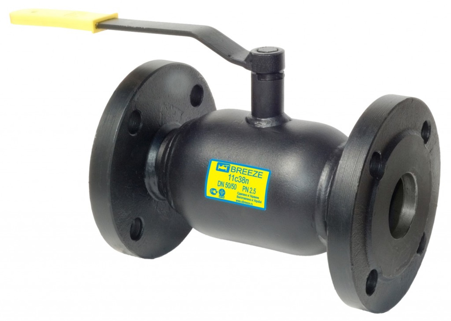 Кран стальной шаровой 11с38п, BREEZE, Ду-32, Ру-25, фланцевый