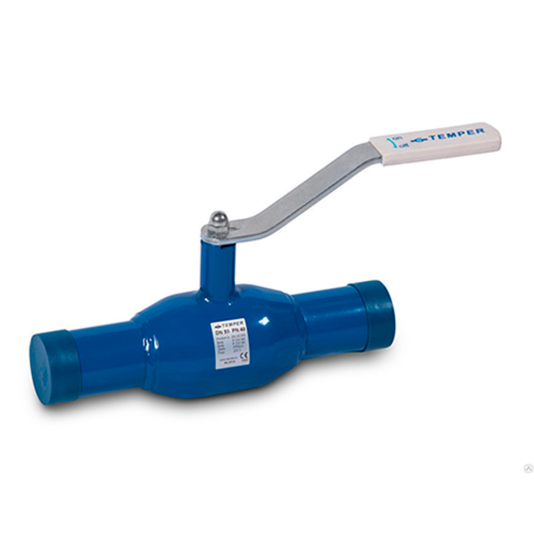 Кран стальной шаровой, Temper, Ду-80, Ру-25, под приварку