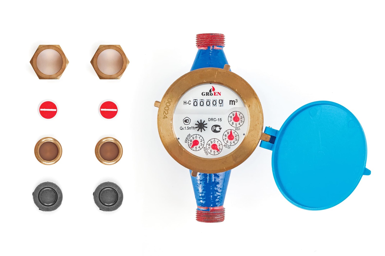 Сухоходный счетчик холодной воды DRC Ду-15 (165 мм), с чугунным корпусом