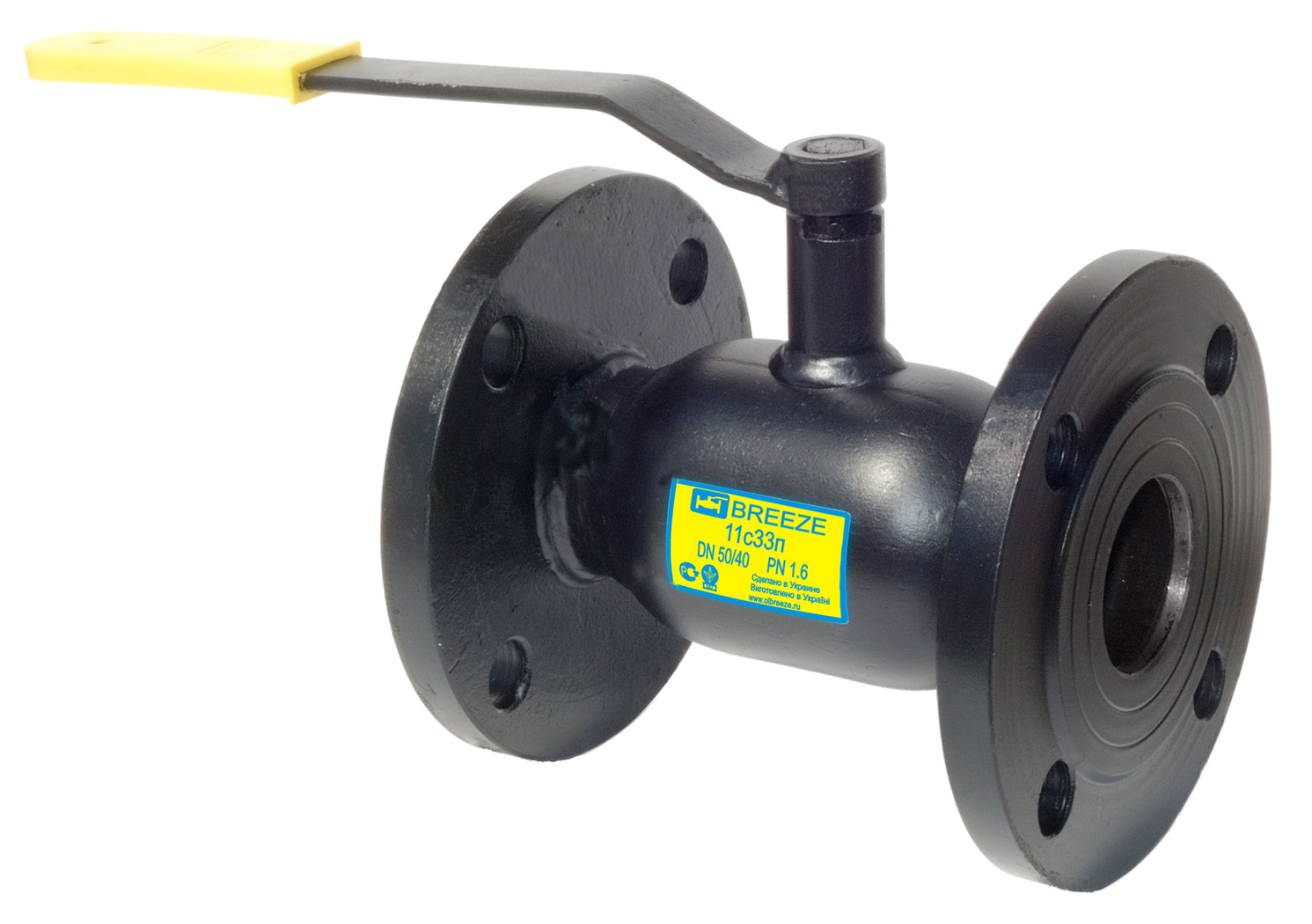 Кран стальной шаровой 11с33п, BREEZE, Ду-80/65, Ру-16, фланцевый