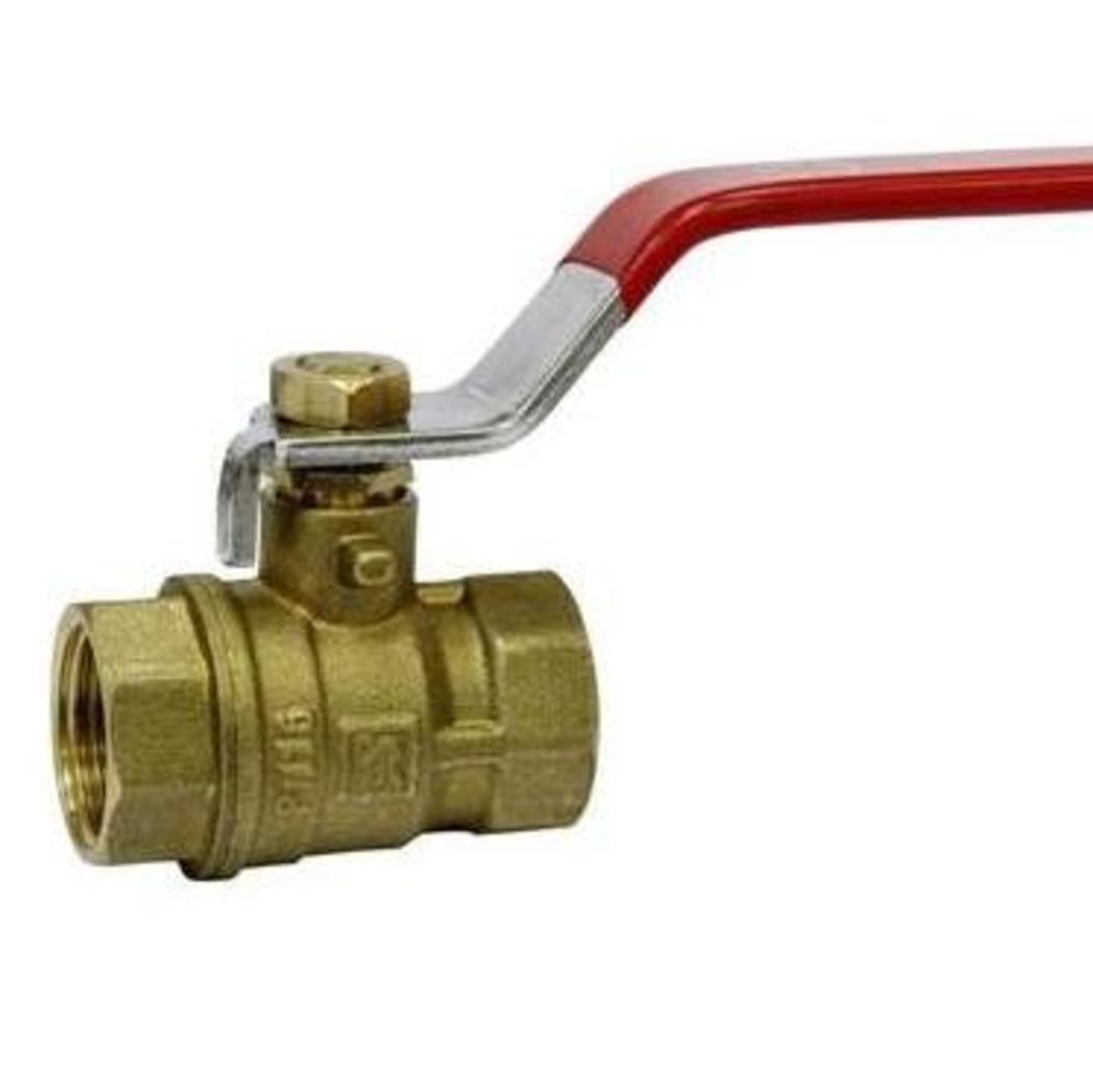 Кран латунный шаровой, PR, Ду-40, Ру-16, муфта-муфта, рычаг