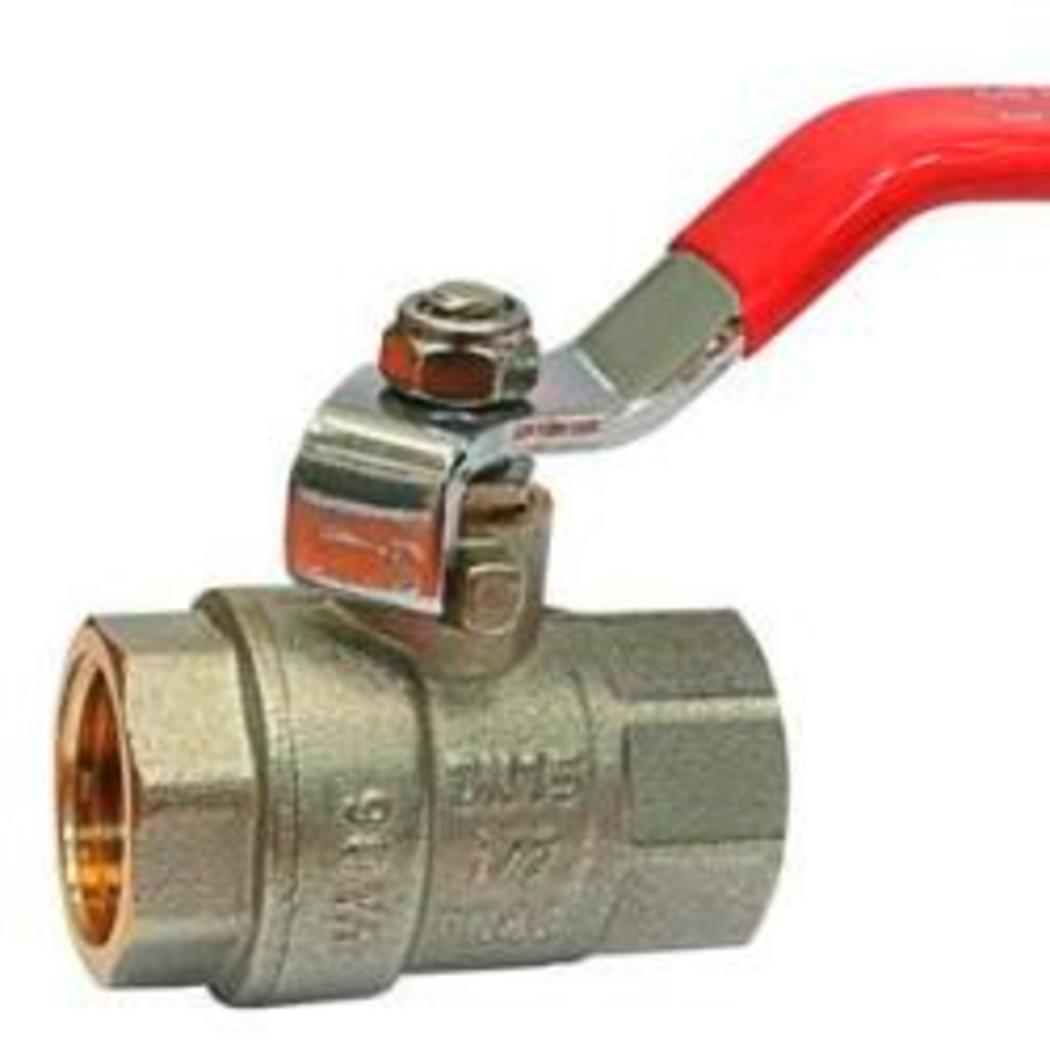 Кран латунный шаровой, SGL, Ду-50, Ру-25, муфта-муфта, рычаг