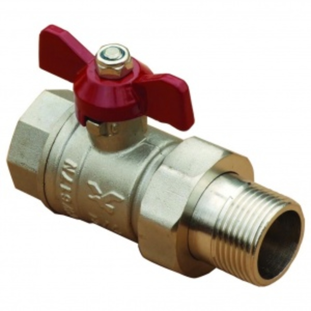 Кран латунный шаровой, SGL, Ду-15, Ру-16, «американка», «бабочка»